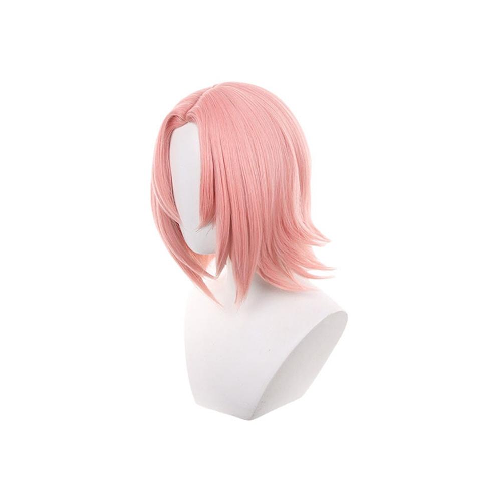 Anime Cosplay Haruno Sakura Wig Short Straight Pink Synthetic Hair Peluca For Frieren Festival Role Play Props