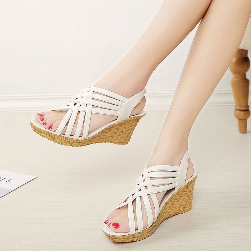 Ladies Shoes Wedges Heel Open Toe Women's Sandals Roman Style Platform The Best Daily Low Price Comfortable and Elegant Comfort