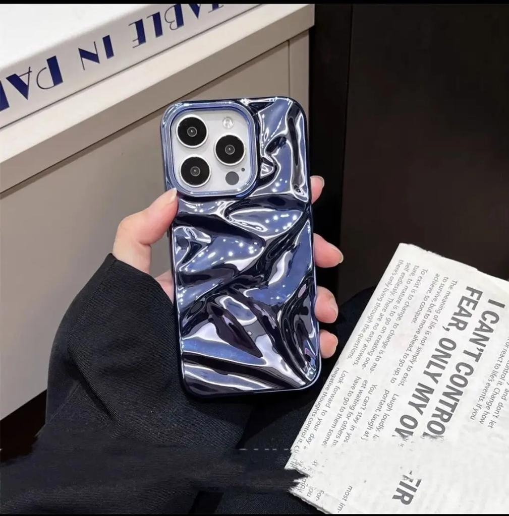 Modische Beschichtung Glänzend Laser Falten Funkeln Hülle Für iPhone 17 16 15 14 13 12 11 Pro Max Plus Meteoritenstruktur Stoßfänger Abdeckung