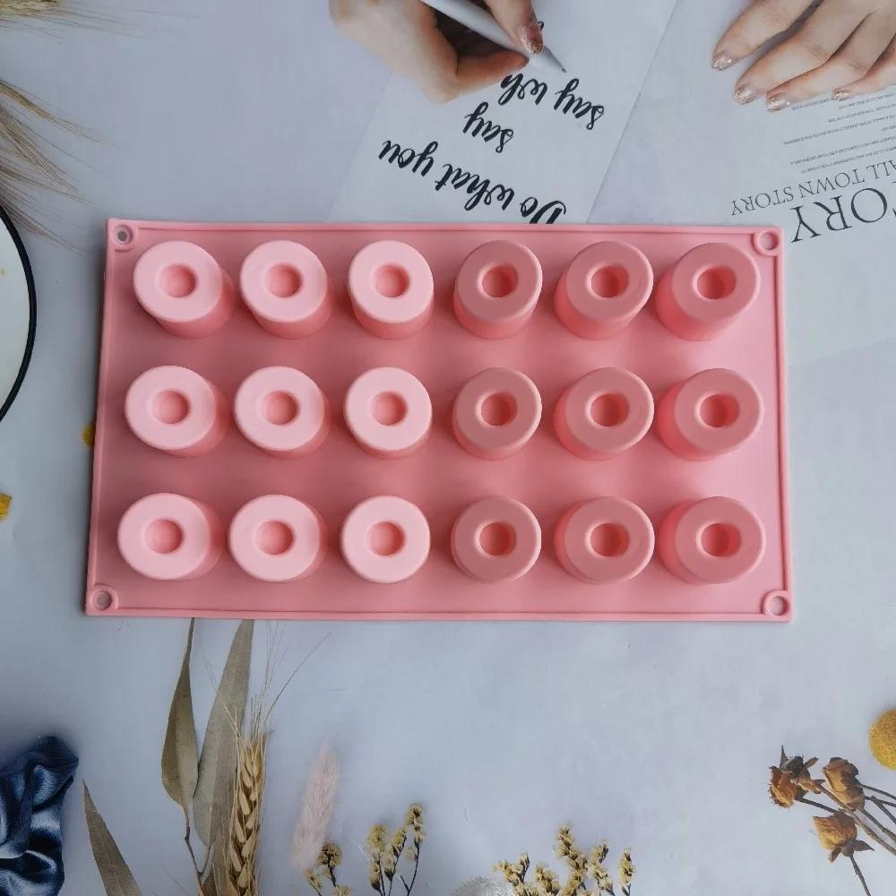 18 Cavity Inclined Column Chocolate Silicone Mold DIY 3D Doughnut Cake Molds Biscuit Dessert Ice Block Making Tool Handmade Gift