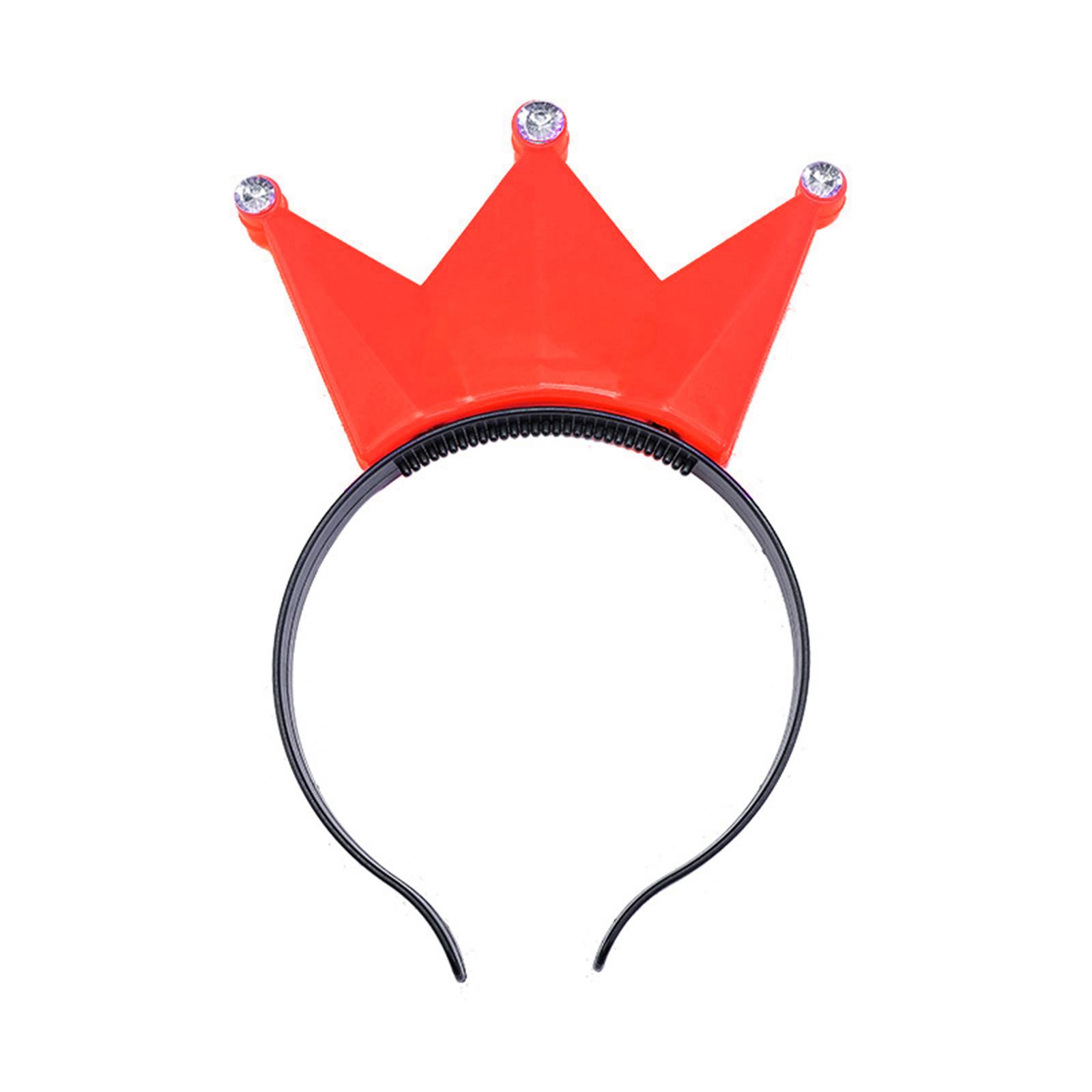 

Glowing Crown Headband New Year Eve Party Headbands Flashing Headhoop Christmas Party Headdress New Year Hair Decoration червоний