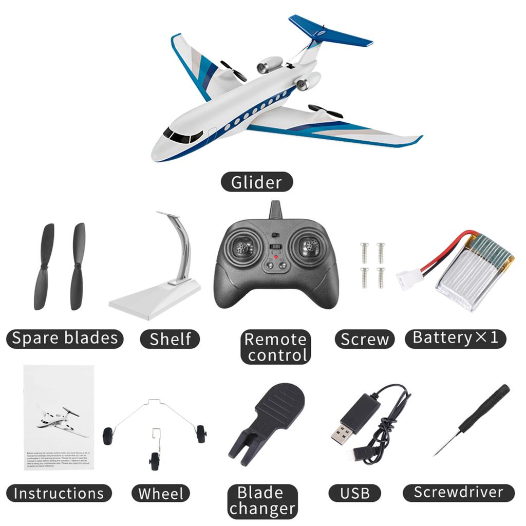 RC Glider, 2.4GHz EPP Foam Remote Control Airplane with Gyroscope for Beginners Adults