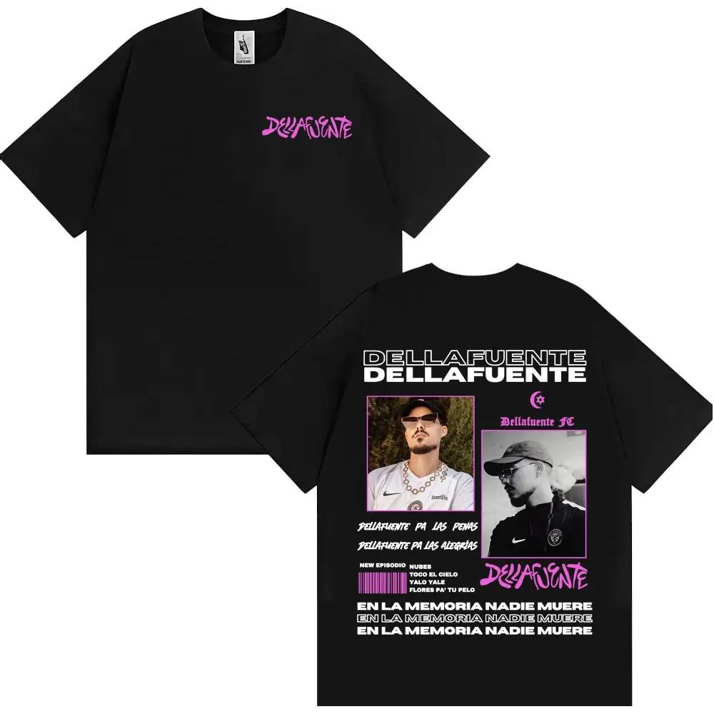 

Футболки с графикой обложки тура рэпера Dellafuente для мужчин и женщин, винтажная мода, хип-хоп, уличная футболка, повседневный комфорт, футболка оверсайз XXXXXL чёрный