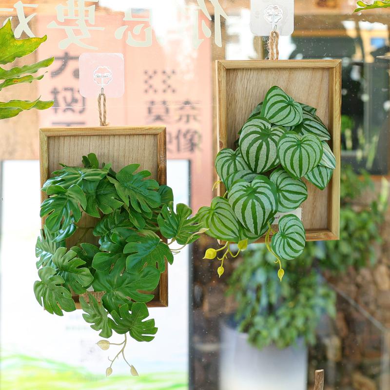 Simulated Plant Artificial Flower Decoraitons Wall Hanging Plant in Frame Home Garden Decors Outdoor Yard Artificial Plants