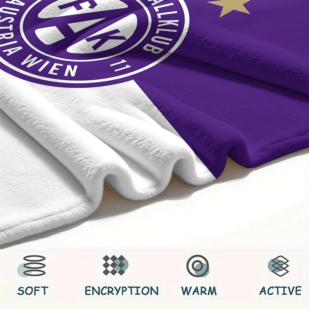 Coperta di Flanella Stampata FK Austria Vienna, Alta Qualità, Confortevole per Tutte le Stagioni, Arredamento per la Casa, Calore e Comfort