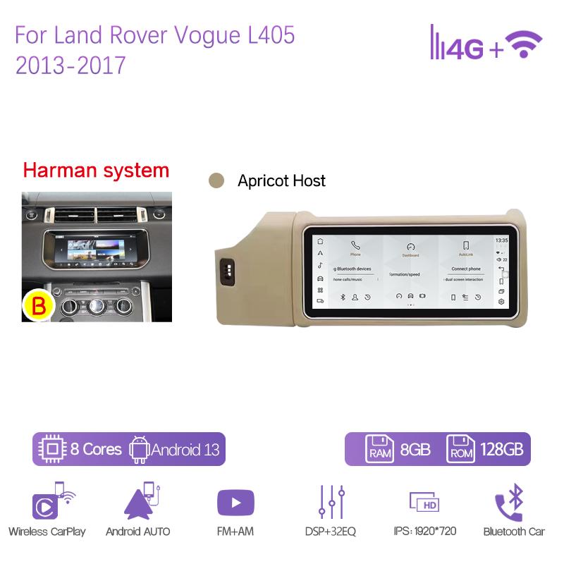 12.3" Car Multimedia Player For Land Rover Vogue L405 2013-2017 GPS Navigation Radio Android13 8+128G CarPlay 4G Host 360Camera