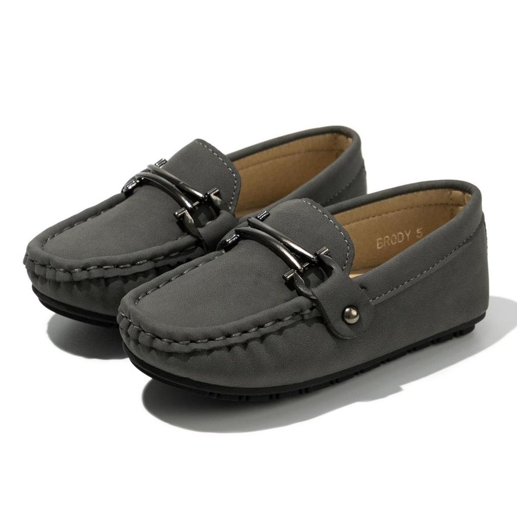 Trendy Korean Style Boys' Non-Slip Casual Leather Shoes - Soft Bottom, Comfortable for Autumn and Winter
