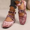 Fashion Spring Round Toe Ladies Flats with Lolita Shoes Retro New Female Buckle Strap Footwear Ballet Flats Fashion Women Dance Shoes