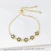 Gold-Plated Adjustable Crystal Flower Plant Bracelet for Women Female New Trend Daily Party Wrist Jewelry Girls Birthday Gift