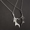 Lovers Jewelry Antiquity Gift Valentines Gift Darkly Wing Heart Necklace Vintage Charm Punk Angel Demon Wing Pendant Necklace