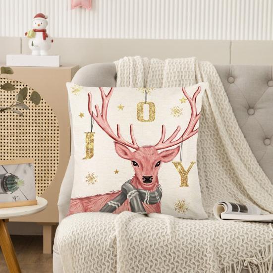 Pillowcase Cartoon Christmas Element Pattern Design Hidden Zipper Non-fading Modern Home Decoration Pillow Cover