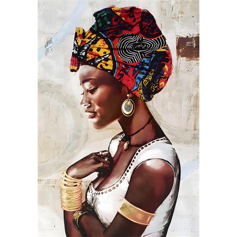 African Woman Abstract Art Canvas Paintings Africane Girl Africa Art Posters and Prints Wall Art Pictures for Living Room Decor