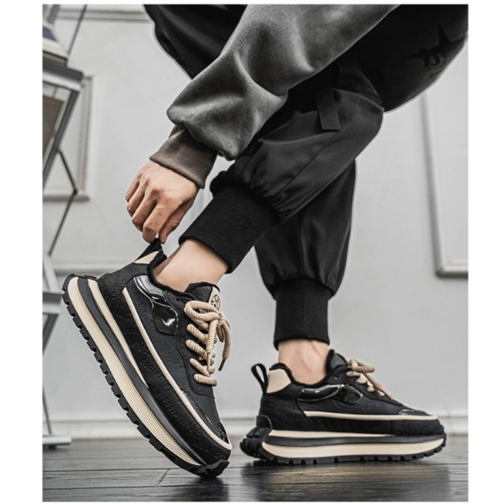 Men's Shoes British Style Walking Sneakers Men Fashion Casual Sneaker Men Winter Street Style Platform Shoes Male Punk