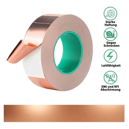 Měděná páska na ochranu hlemýžďů Samolepící Silná lepivost Vodotěsná Snadno aplikovatelná Páska s měděnou fólií Měděná páska odpuzující šneky