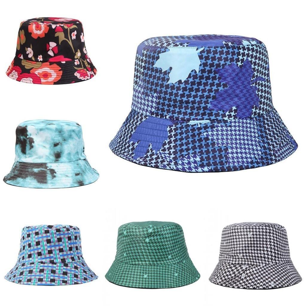 Trendy Flower Patterned Fisherman Hat Sun Hat Breathable Polyester