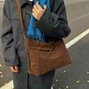 Retro Suede Tote Bag for Women, Fashionable Commuter Shoulder Bag, Large Capacity Multi-Functional Handbag for Fall Winter