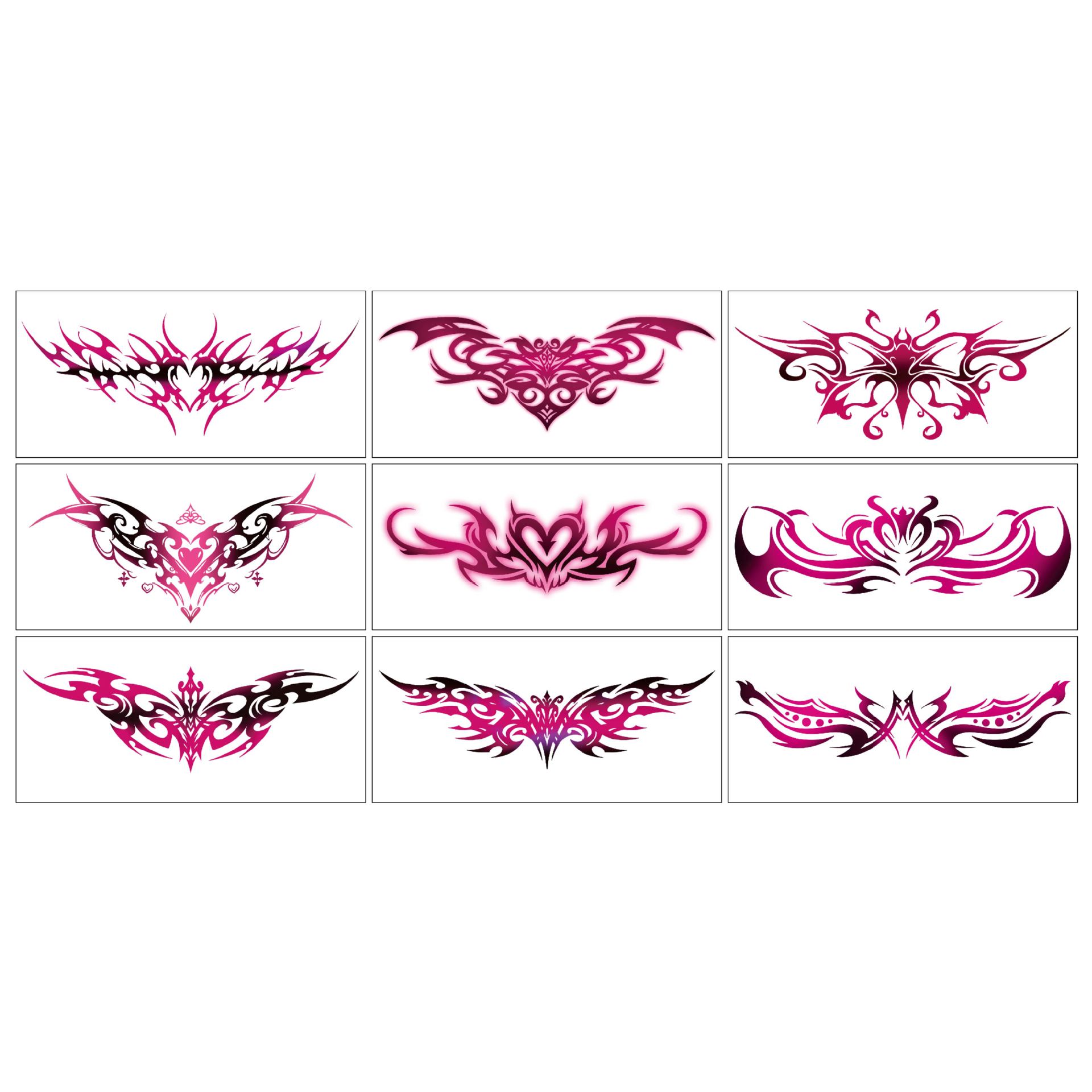 

Charm Back Sexy Abdominal and Chest Tattoo Stickers temporary tattoo Tattoo Abdominal 9 Sheets A красный