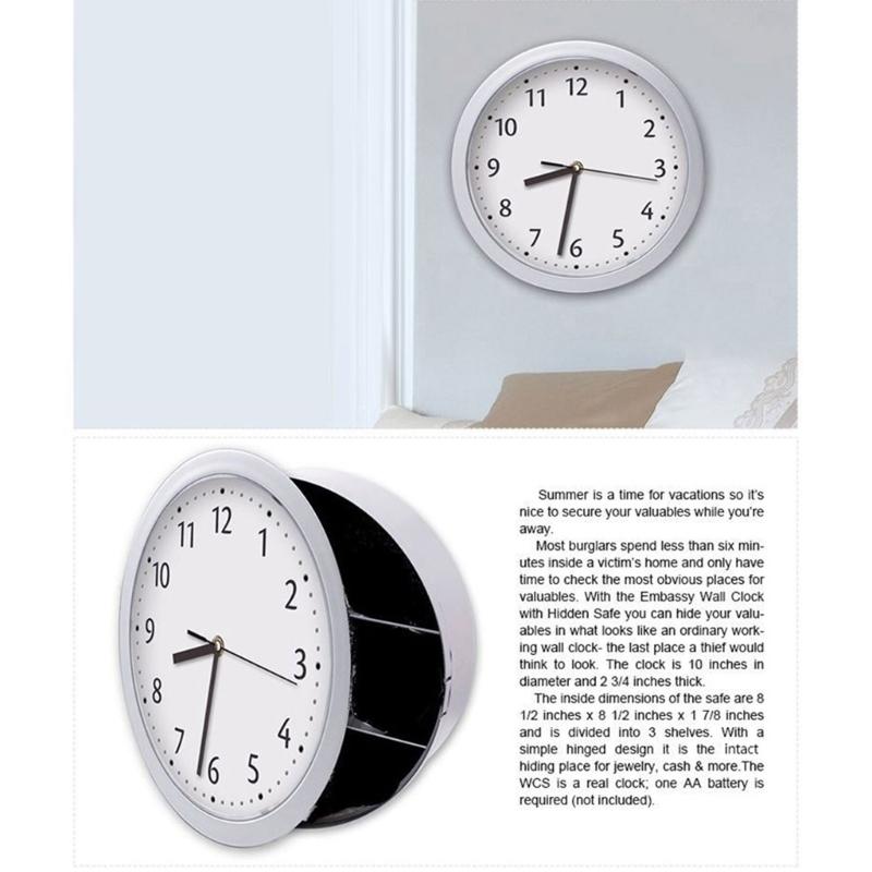 Wall Clock Storage Safe for Money Decorative Jewelry Holder with Hiddens Compartment Secure Cash Storage Container