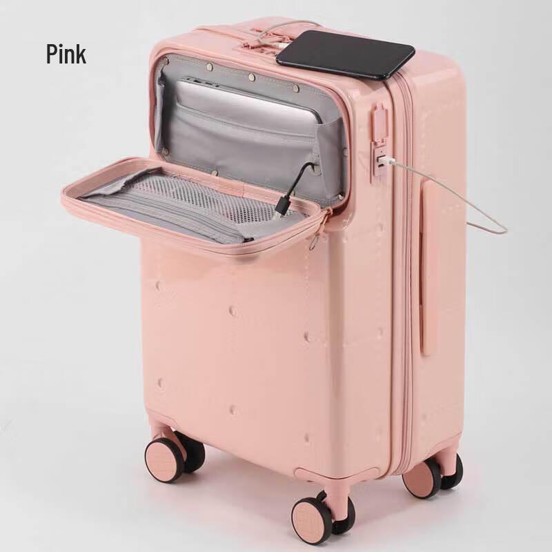 Front-Opening USB Charging Spinner Luggage 20 inches