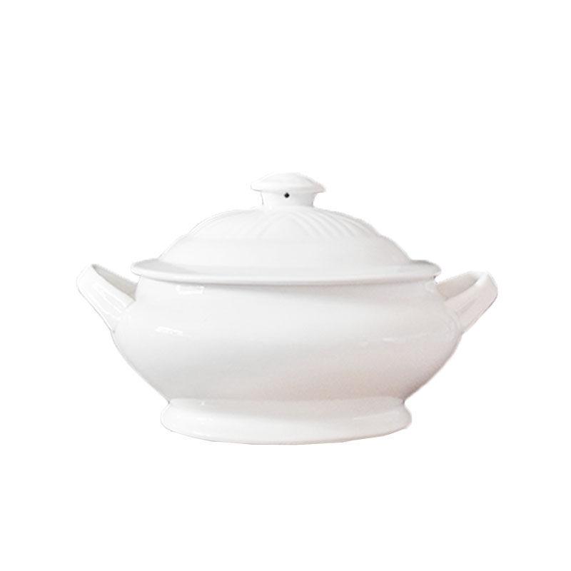 Ceramic Stew Pot with Lid - Extra Large Double-Earred Soup Pot for Birds Nest and Buddha Jumps Over the Wall Soup