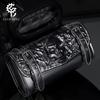 Motorcycle Front Handlebar Bag PU Leather Gothic Punk Skull Design Universal Fit Scooter Bike