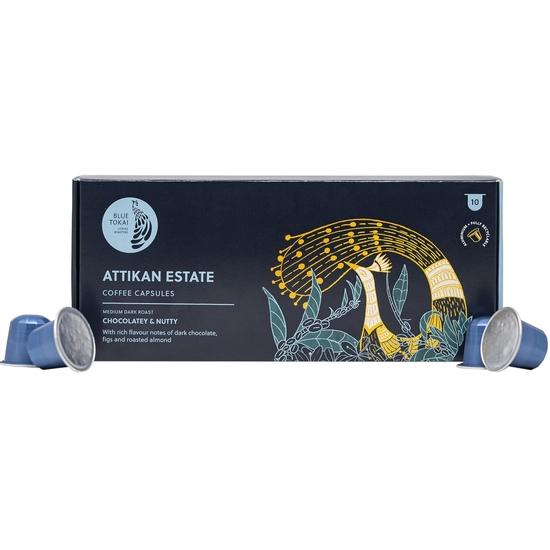 Алюминиевые капсулы Blue Tokai Coffee Roasters | Attikan Estate - Средне-темная обжарка | 100% Арабика, Кофейные капсулы, совместимые с Nespresso | 10 капсул в упаковке