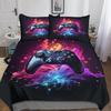 Gamer Duvet Cover Set 2Pcs Bedding Set With Pillowcase, Video Game Gamepad Controller Print Pattern Gaming Quilt Cover With Zip