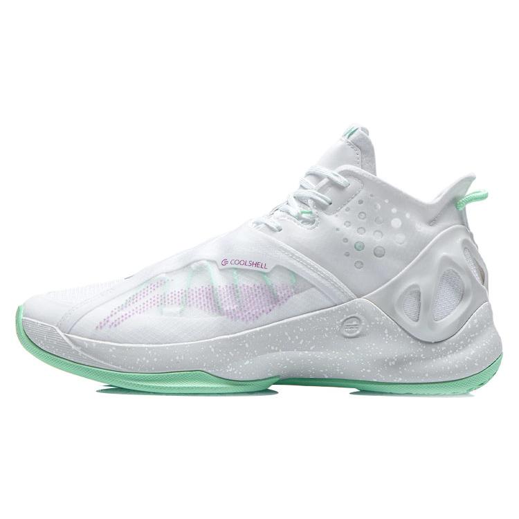 New LINING Cicada Wing Basketball Shoes Men Mid Top White/Green ABAR081-2