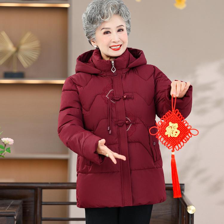 

Зимняя хлопковая одежда для бабушки, Хлопковая куртка для среднего и пожилого возраста, Зимняя куртка с капюшоном для мамы, Новый стиль хлопковой куртки для пожилой женщины 5XL
