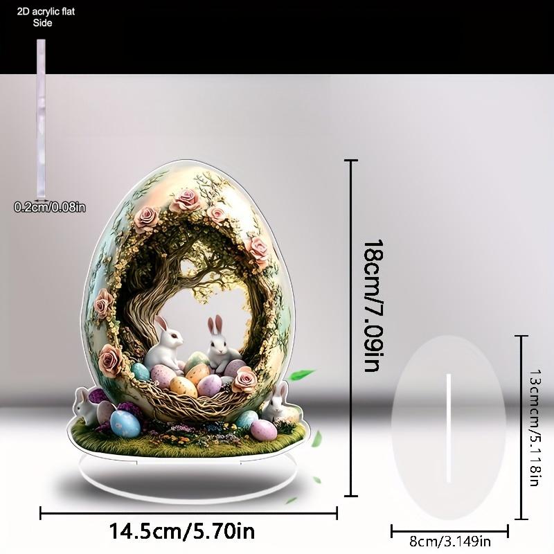 Bohemian Style "Beautiful Egg House Cute Rabbit", Easter, New Year, Valentine's Day, Father's Day, Mother's Day - Ideal for Home Decor, Cafe, Office,