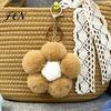 Flower Bag Charm Plush Keychain for Handbags, Five-petal Charm, Soft Fluffy Backpack Hanging Accessory Women Ornament