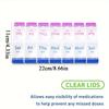 Push Button Pill Case 7 Day Medicine Planner 2 Times A Day Arthritis Friendly Clear Lids BPA Free Daily Tablet Vitamin Organizer