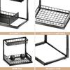 TATIU Under-Sink Storage, Sliding Storage Rack, 2-Tier Kitchen Storage Drawer, Under-Bathroom, Condiment Storage, L-Shaped, Metal, Large Capacity, Eas