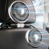 Car Cooling Air Fan USB Double Head Car ElectricCooling Air Fan for Rear Seat 360 Degree Rotatable with LED