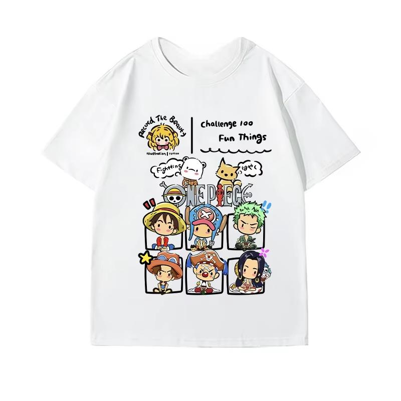 One Piece Printed Pure Cotton Top Tshirt Shortsleeved Unisexs and Womens Summer Plussize Loose and Slimming Parentchild