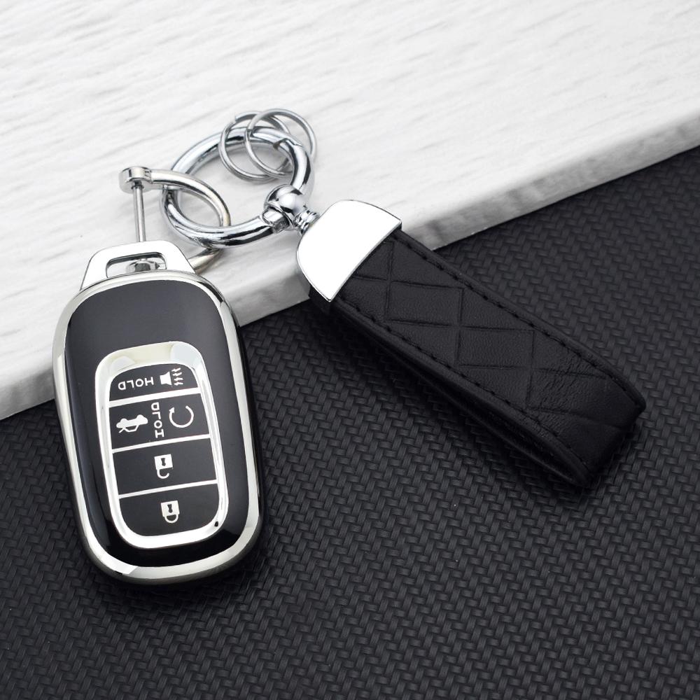 New Car Key Case Cover for Honda 2022-2025 Civic Accord CR-V HR-V Pilot Sport SI EX EX-L 2/3/4/5 Buttons Key Protector Keychain