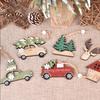 3 Pieces Christmas Tree Ornaments Home Holiday Pendants Indoor Outdoor Wood DIY Xmas Pendant Festival Adornment Accessory