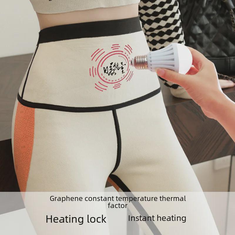 Dámské legíny s grafenovým samoohřevem a sametovou podšívkou: Teplé zimní žraločí kalhoty