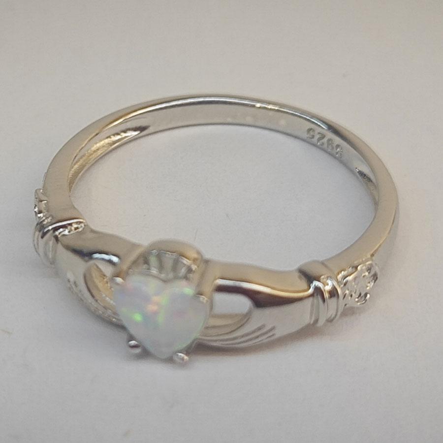 

Повседневное кольцо из стерлингового серебра 925 пробы с опалом для женщин, модные ювелирные изделия, изысканные кольца в форме сердца из стерлингового серебра 8