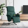 VidaXL Reclining Massage Armchair and Footrest Dark Green Fabric 356673