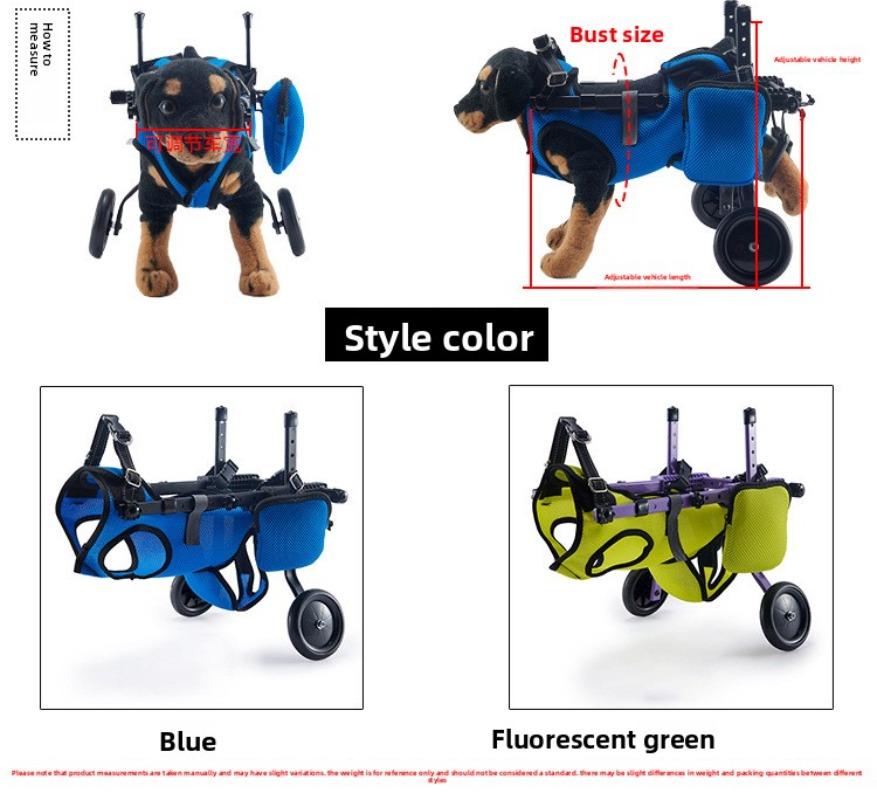Paralyzed Dog Rehabilitation Mobility Scooter Adjustable Pet Disability Cart Mobility Assistance Wheelchair for Injured Elderly Dogs Hind Leg Support