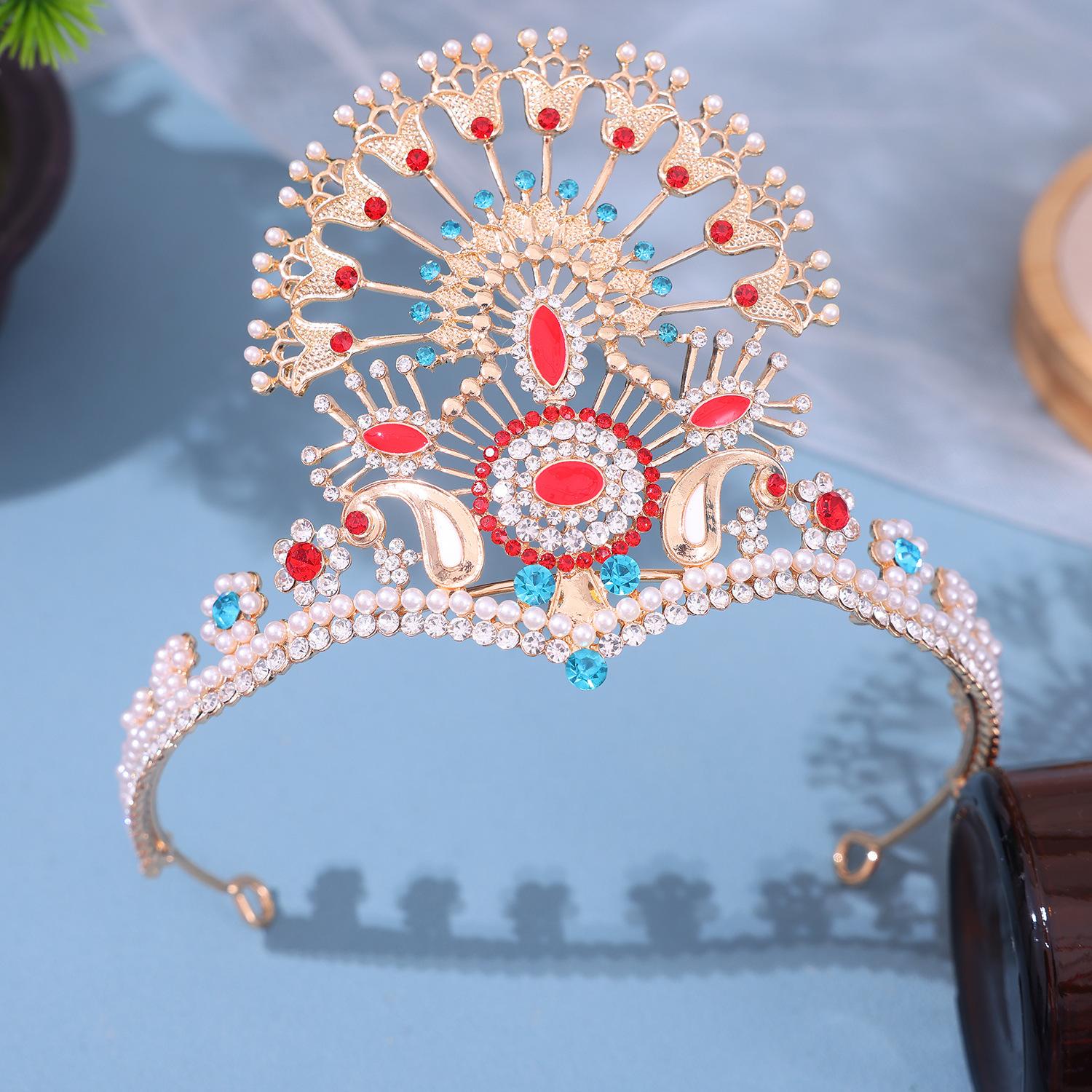 

Европейский стиль Корона невесты Головной убор Экзотический Ретро Павлин Распускающий Хвост Золотая Корона Аксессуар для волос Свадьба Показ мод Аксессуары для укладки