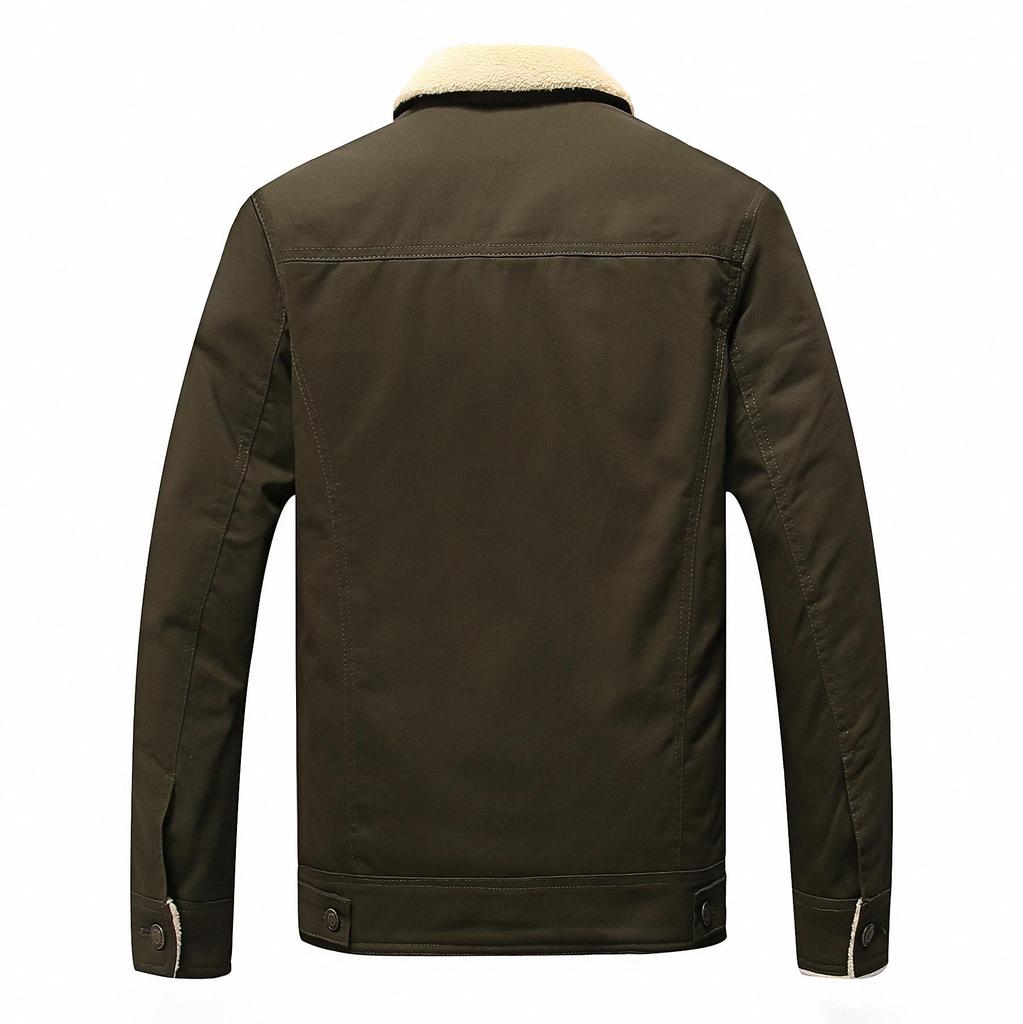 Men's Autumn/Winter Lamb Wool Lapel Jacket - Thick, Pure Cotton, Velvet, Washed Coat, Trendy Brand.