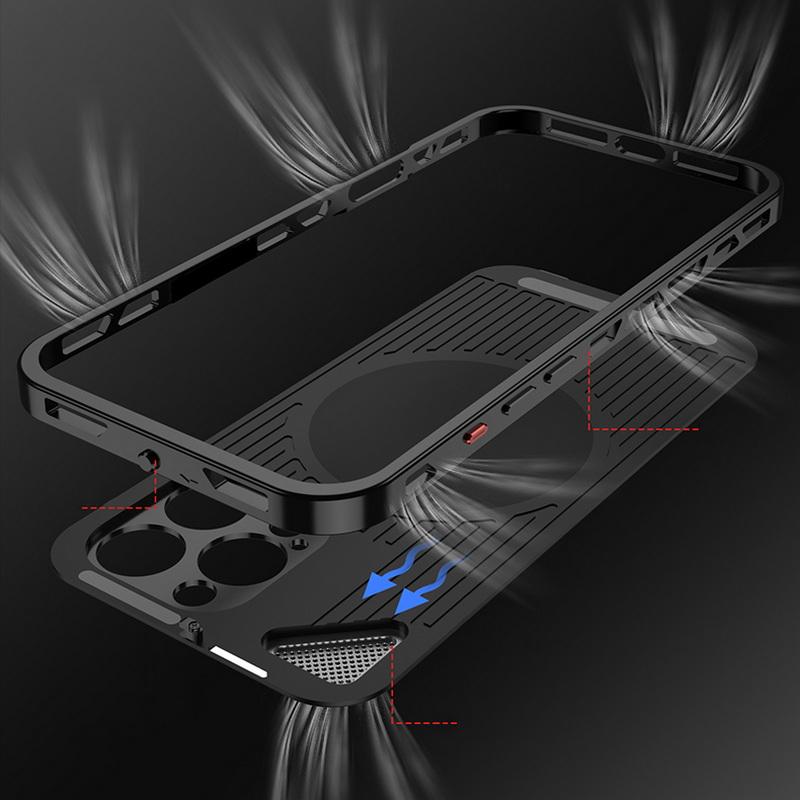 Luxury Hardware Magnetic Stand Case For iPhone 16 Plus 15 14 Pro Max 13 Leather Shockproof for MagSafe Wireless Charge Phone Cover