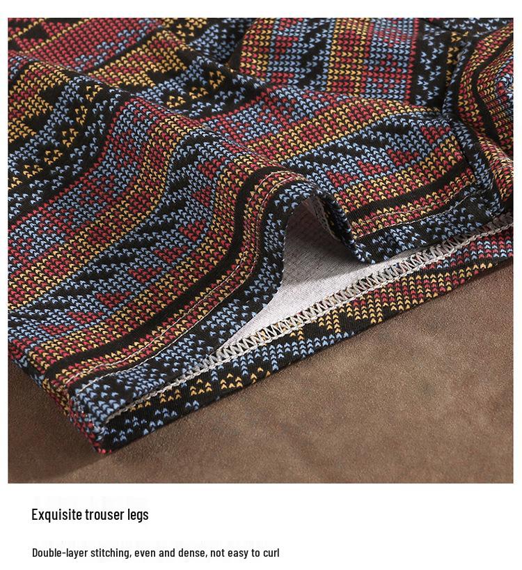 Ethnic Style Men's Pure Cotton Boxer Briefs - Comfortable, Breathable, Mid-Rise Trunks In American Light Luxury Design