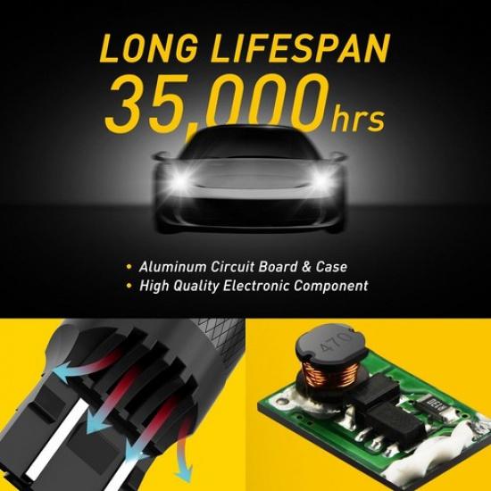 2x 7443 7440 High Power Amber Yellow 14 SMD LED Turn Signal Light Bulbs 14K EXV