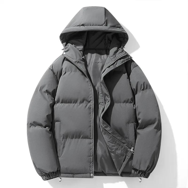 Men New Thick Warm Hooded Coats Trendy Hooded Windproof Parkas Men's Winter Casual Cotton-Padded Jacket Bread Jackets