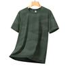 Sommer Herren Übergröße Lässiges Sport-T-Shirt Locker Rundhals-T-Shirt Atmungsaktives Kühleis-Seiden-Kurzarm-T-Shirt
