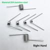 10 stuks 1,4 mm Draad 304 Roestvrij Staal Rechtsdraaiende Torsieveer 3/6/9 Wikkelingen 60-180 Graden Corrosiebestendige Torsieveer