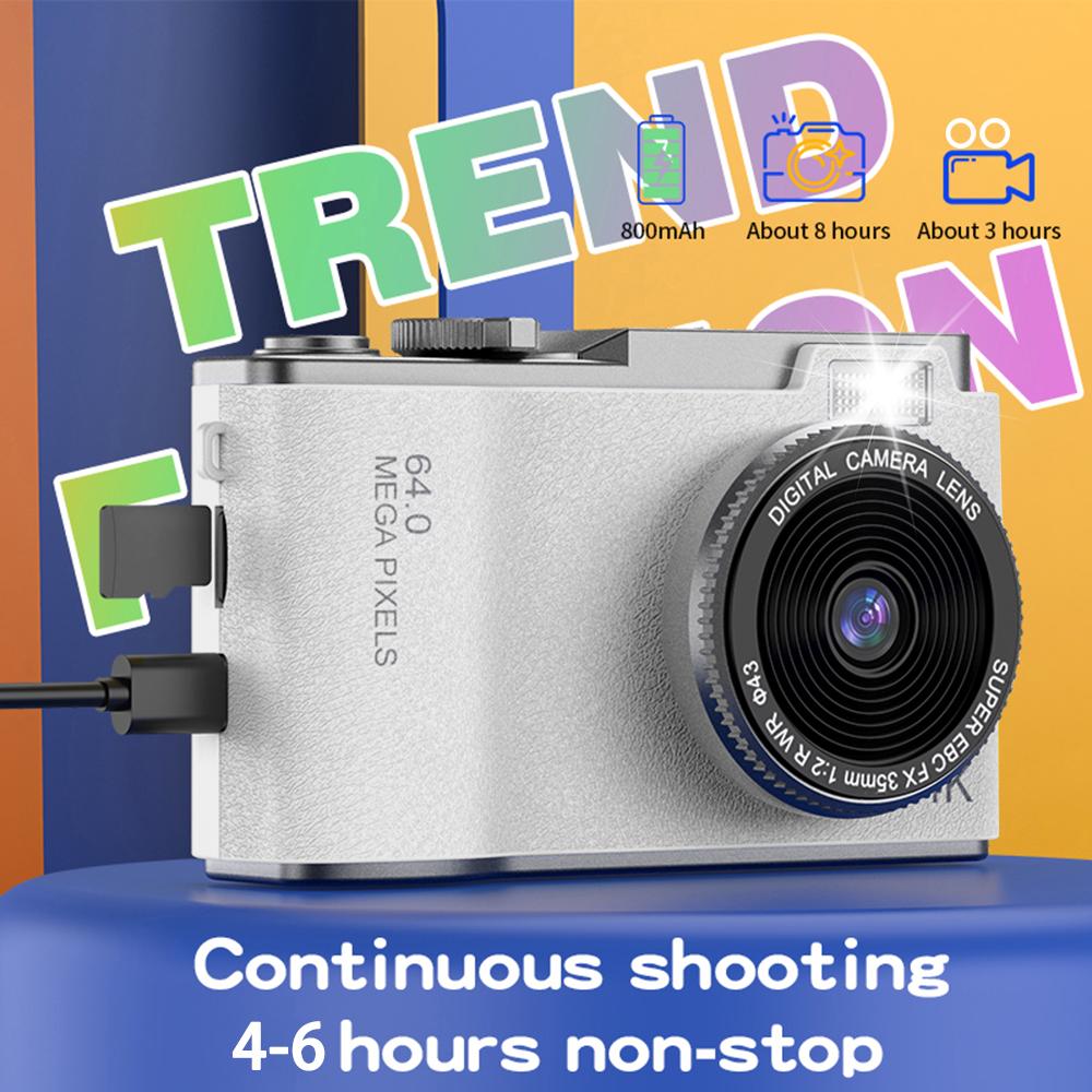 4K Digital Camera 64MP Children Camcorder With Anti-Shake 16x Zoom Compact Cameras 1080P Cameras For Beginner Photography